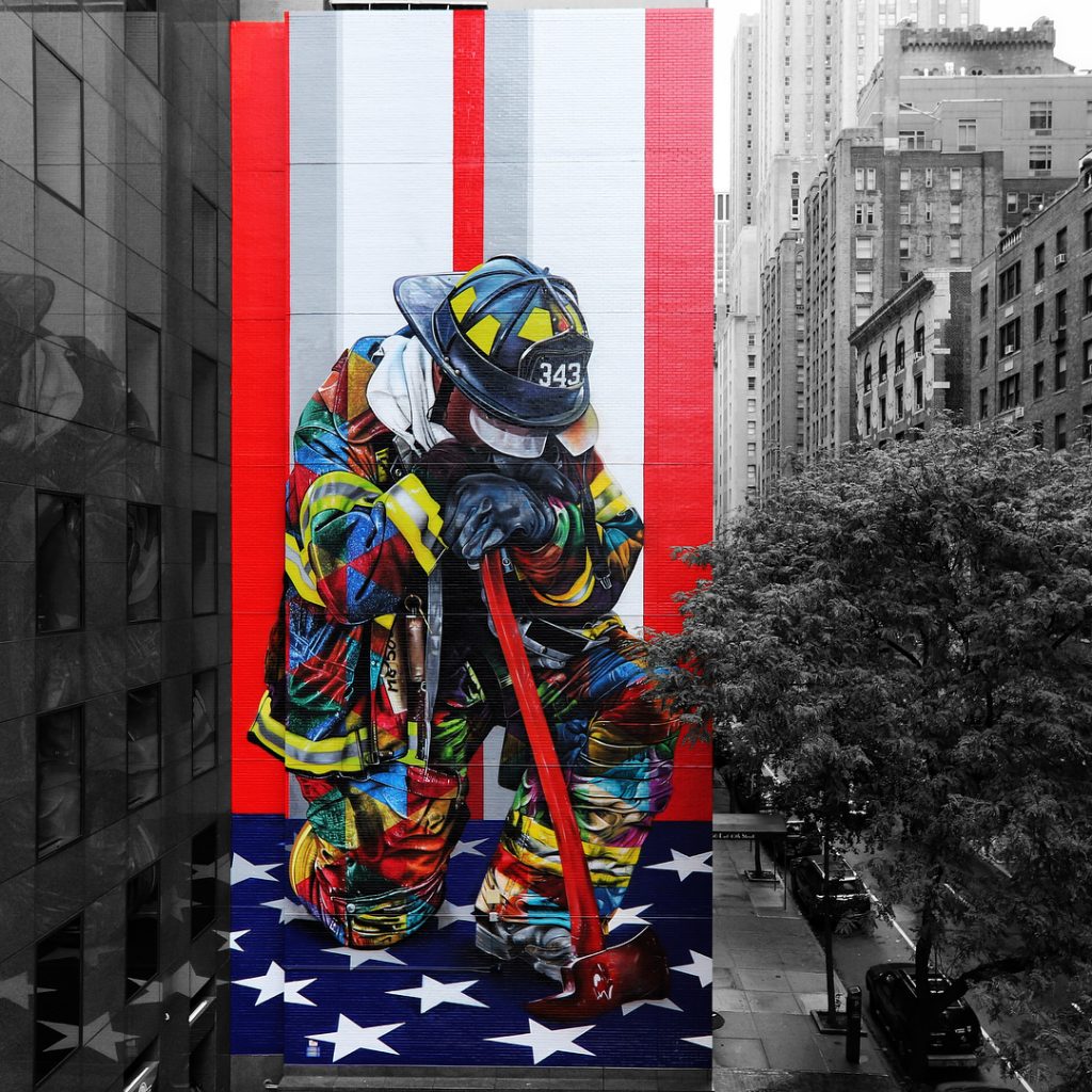 Midtown Gets a Touching Seven-Story Firefighter Mural